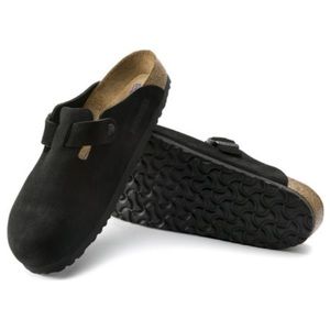 Black Sued Birkenstock Boston